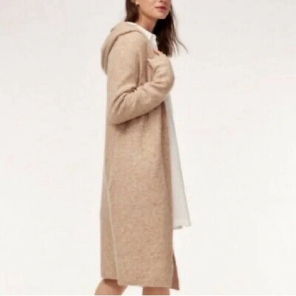 Aritzia The Group Babaton Ammonious Alpaca Wool Blend Long Cardigan Tan S - Picture 1 of 7